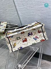 Dior Medium Latte Multicolor Pixel Zodiac Embroidery M1286 36x18x28cm - 6