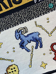 Dior Medium Latte Multicolor Pixel Zodiac Embroidery M1286 36x18x28cm - 4