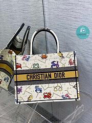 Dior Medium Latte Multicolor Pixel Zodiac Embroidery M1286 36x18x28cm - 1