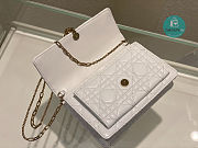 Lady Dior Chain Pouch Latte Cannage Lambskin In White 3105 size 19.5 x 12.5 x 5 cm - 6