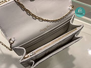 Lady Dior Chain Pouch Latte Cannage Lambskin In White 3105 size 19.5 x 12.5 x 5 cm - 4