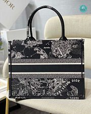 Medium Dior Book Tote Black Toile de Jouy Zodiac Embroidery M1296 36x27.5x16.5 cm - 2