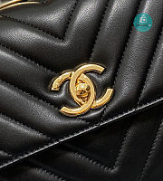 Chanel Trendy CC Chevron Flap Bag Gold-Tone Metal Black A92236 25cm  - 4