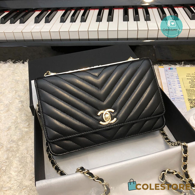 Chanel Chevron Trendy CC WOC In Black 80983 19x3x12 cm - 1