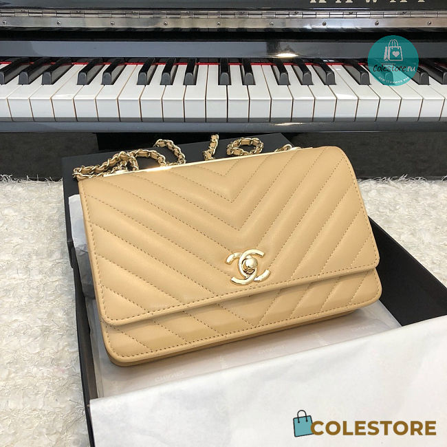 Chanel Chevron Trendy CC WOC In Beige 80983 19x3x12 cm - 1