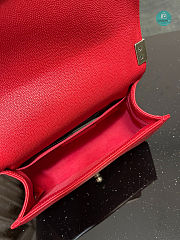 Chanel Boy Flap Bag In Red Chervon Calfskin 67085 Size 20cm - 3