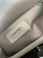 Chanel Boy Flap Bag In Silver Chervron Calfskin 67085 Size 20cm - 4