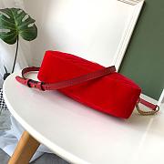 Gucci GG Marmont Small Shoulder In Red Velvet 447632 Size 24cm - 2