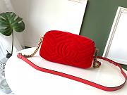 Gucci GG Marmont Small Shoulder In Red Velvet 447632 Size 24cm - 5