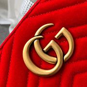 Gucci GG Marmont Small Shoulder In Red Velvet 447632 Size 24cm - 4