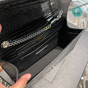 YSL Kate Medium With Tassel In Embossed Crocodile Shiny Leather Black 354119 24x14.5x5cm - 6
