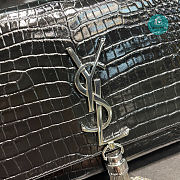 YSL Kate Medium With Tassel In Embossed Crocodile Shiny Leather Black 354119 24x14.5x5cm - 5