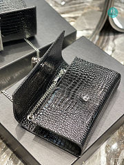 YSL Kate Medium With Tassel In Embossed Crocodile Shiny Leather Black 354119 24x14.5x5cm - 2