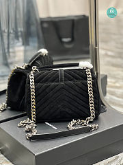YSL College Medium Chain Bag In Light Suede With Fringes 392737 24x17x6.5cm - 6