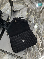 YSL College Medium Chain Bag In Light Suede With Fringes 392737 24x17x6.5cm - 4