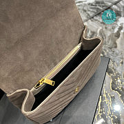 YSL College Medium Chain Bag In Light Suede With Fringes Tan 392737 24x17x6.5cm - 2