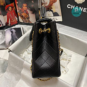 Chanel 22p Black Gold Handle Graft Caviar Cowhide In Black AS3335 30x18x10cm - 2