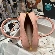 Chanel Pink Quilted Caviar Leather Mini Bowler Bag AS3034 25x14x9 cm - 6