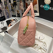 Chanel Pink Quilted Caviar Leather Mini Bowler Bag AS3034 25x14x9 cm - 5