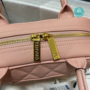 Chanel Pink Quilted Caviar Leather Mini Bowler Bag AS3034 25x14x9 cm - 4