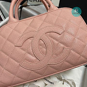 Chanel Pink Quilted Caviar Leather Mini Bowler Bag AS3034 25x14x9 cm - 3