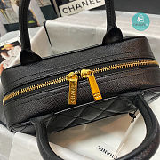 Chanel Black Quilted Caviar Leather Mini Bowler Bag AS3034 25x14x9 cm - 4