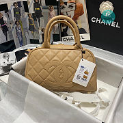 Chanel Yellow Quilted Caviar Leather Mini Bowler Bag AS3034 25x14x9 cm - 1