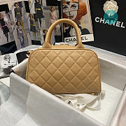 Chanel Yellow Quilted Caviar Leather Mini Bowler Bag AS3034 25x14x9 cm - 6