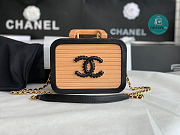 Chanel Vanity Case Beech Wood Beige Black AS2926 20.5X17.5X7cm - 2