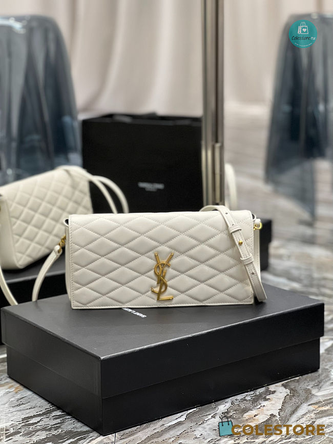 YSL Kate Supple 99 In Quilted Lambskin White  676628 26x4.5x13cm - 1