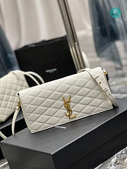 YSL Kate Supple 99 In Quilted Lambskin White  676628 26x4.5x13cm - 2