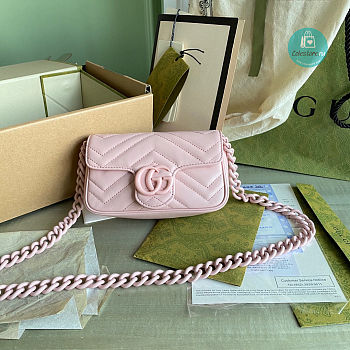Gucci Marmont belt Bag In Light Pink leather 16.5×10.2×5.1cm