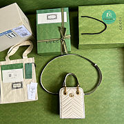 Gucci Marmont Matelassé Mini Bag In White Leather 16x19x7cm - 6