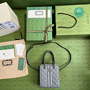 Gucci Marmont Matelassé Mini Bag In Grey Leather 16x19x7cm - 2