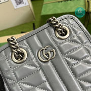 Gucci Marmont Matelassé Mini Bag In Grey Leather 16x19x7cm - 3