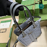 Gucci Marmont Matelassé Mini Bag In Grey Leather 16x19x7cm - 5