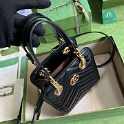 Gucci Marmont Matelassé Mini Bag In Black Leather 16x19x7cm - 3