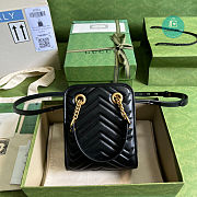 Gucci Marmont Matelassé Mini Bag In Black Leather 16x19x7cm - 4