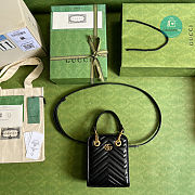 Gucci Marmont Matelassé Mini Bag In Black Leather 16x19x7cm - 6