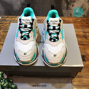 Balenciaga Triple S White Green Sneakers