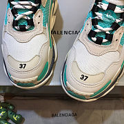 Balenciaga Triple S White Green Sneakers - 5