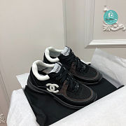 Chanel Leather Suede Mesh White CC Logo Low Top Traners Sneakers - 1