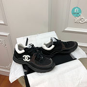 Chanel Leather Suede Mesh White CC Logo Low Top Traners Sneakers - 5