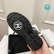 Chanel Leather Suede Mesh White CC Logo Low Top Traners Sneakers - 4