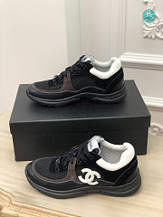 Chanel Leather Suede Mesh White CC Logo Low Top Traners Sneakers - 3