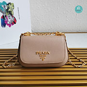 Prada Saffiano Leather Bag with Gold Chain in Beige 22x14x6.5 cm - 1