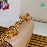 Prada Saffiano Leather Bag with Gold Chain in Beige 22x14x6.5 cm - 6