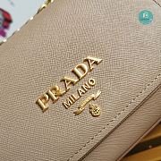 Prada Saffiano Leather Bag with Gold Chain in Beige 22x14x6.5 cm - 2
