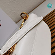 Prada Saffiano Leather Bag with Gold Chain in White 22x14x6.5 cm - 2