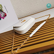 Prada Saffiano Leather Bag with Gold Chain in White 22x14x6.5 cm - 3